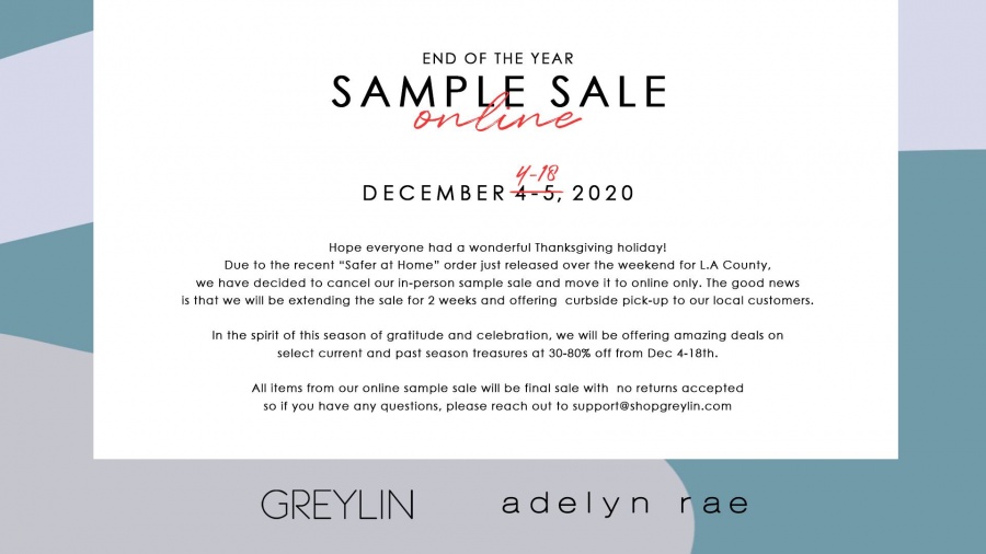 Greylin & Adelyn Rae End of the Year Sample Sale